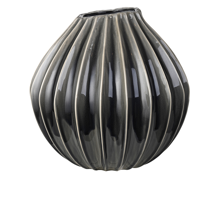Vase Wide XL Smoked Grey
