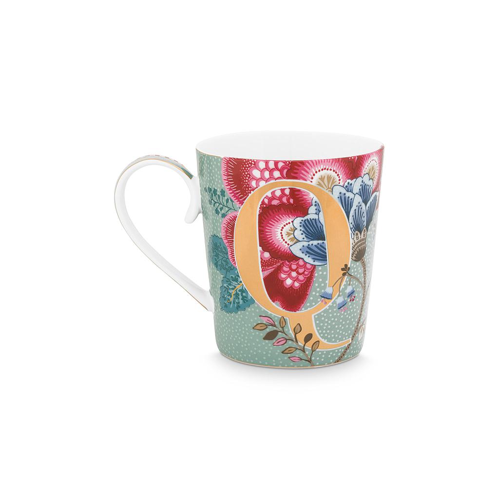 Tasse Alphabet Floral Fantasy light blue Q