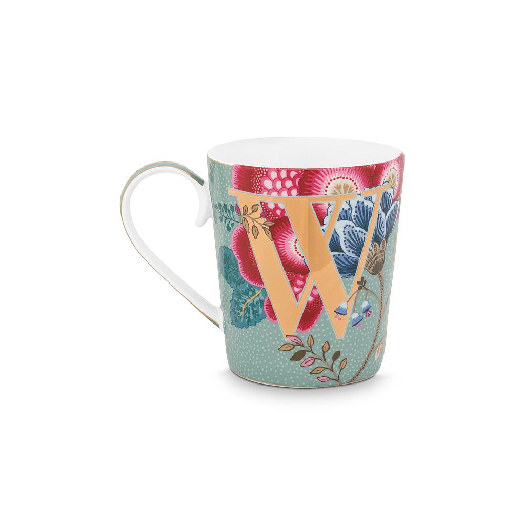 Tasse Alphabet Floral Fantasy light blue W