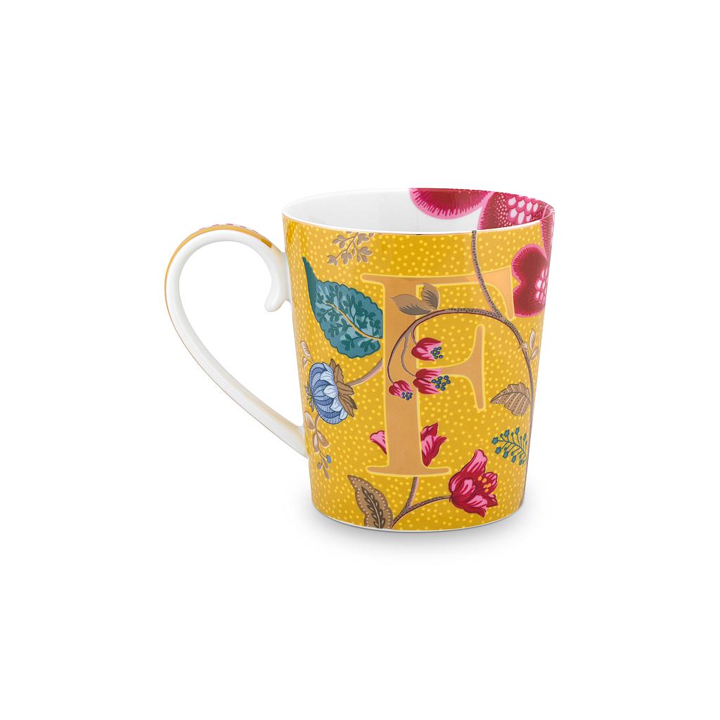 Tasse Alphabet Blushing Birds yellow F