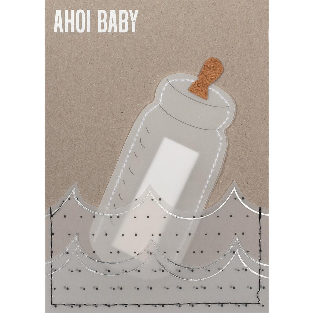 Flaschenpostkarte Ahoi Baby