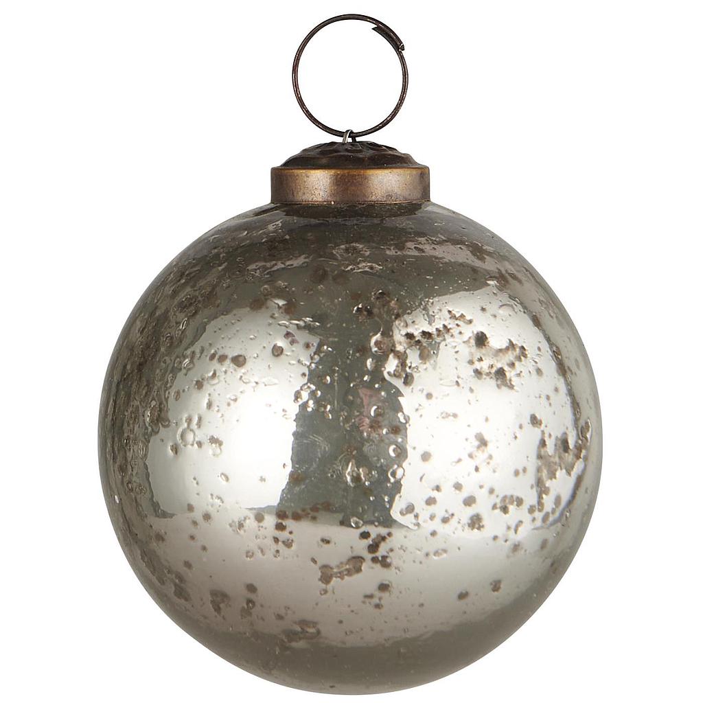 Weihnachtskugel Glas silber