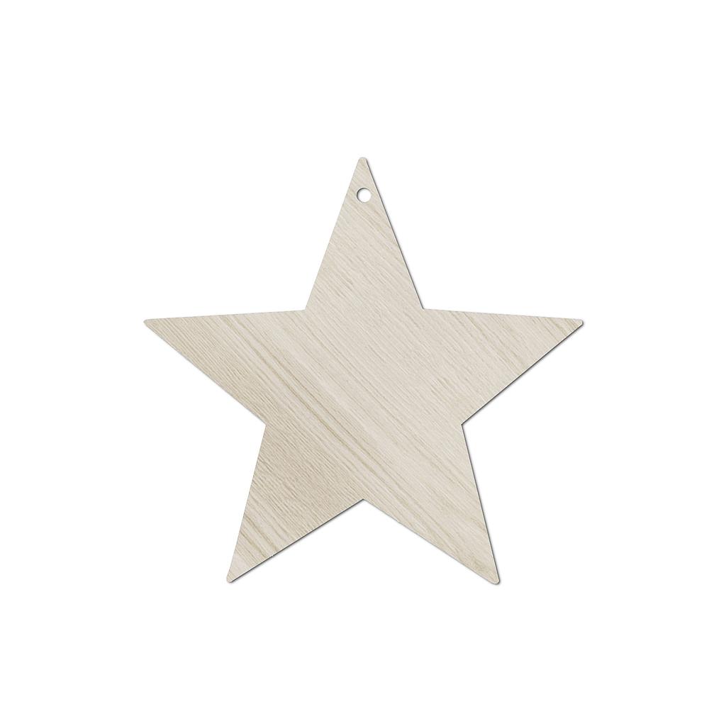 Holzanhänger 8er -  Set Stern natur