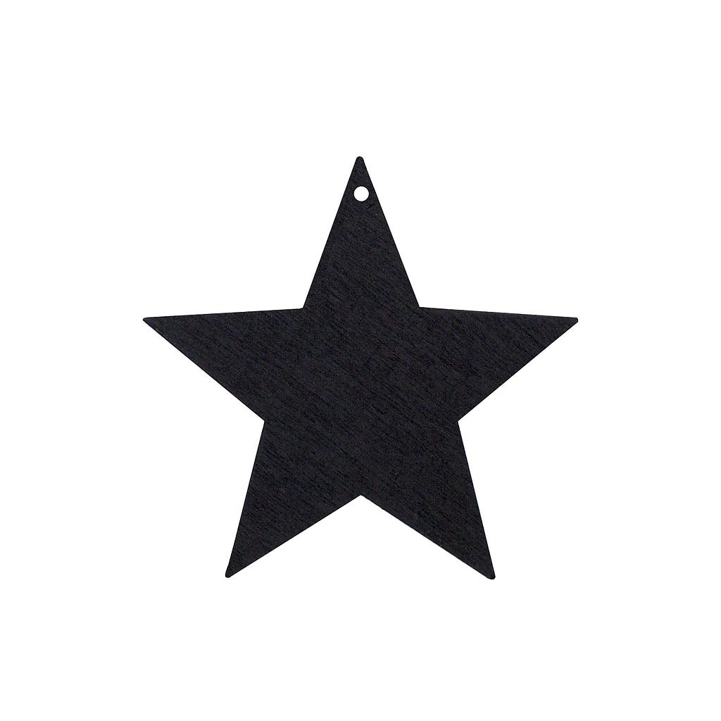 Holzanhänger 8er -  Set Stern schwarz