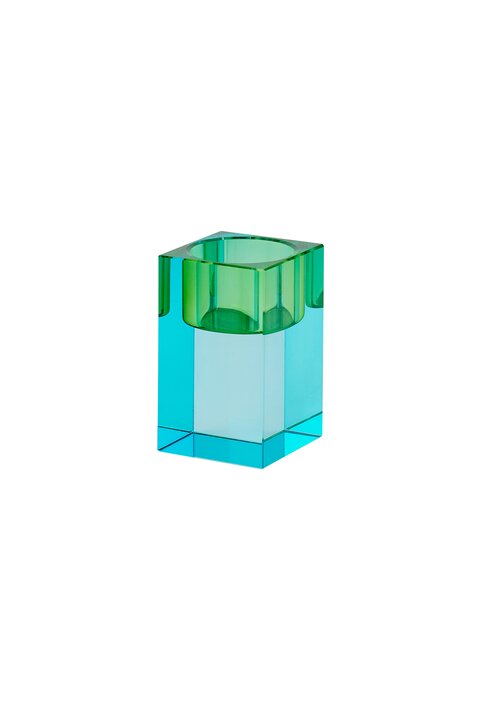 Teelichthaler Sari Blau/Grün S