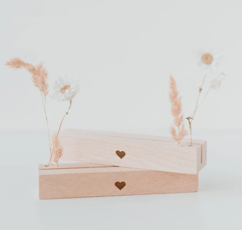 Karten und Blumenhalter 2er Set Herz