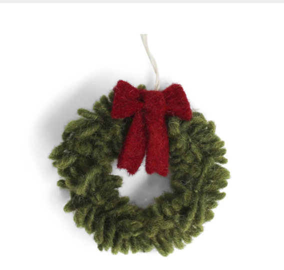 Kranz Mini grün mit roter Schleife