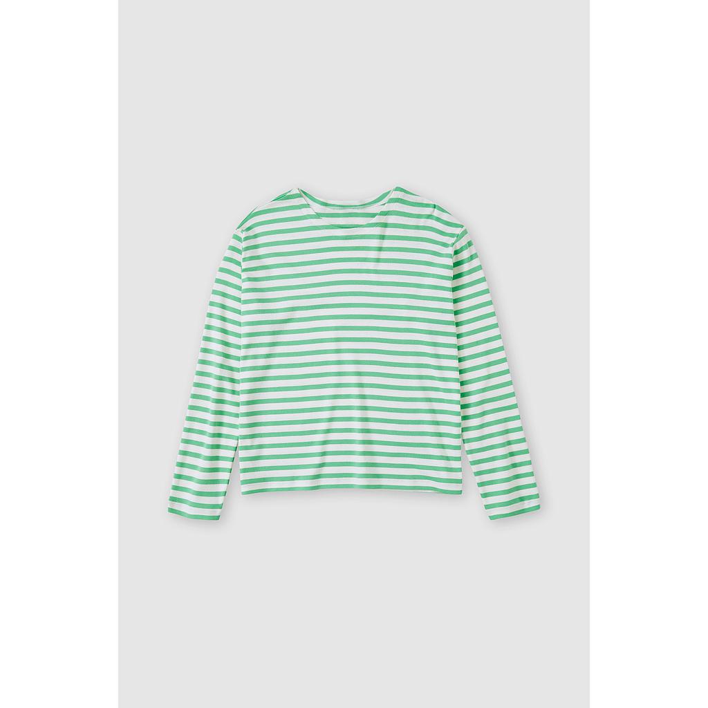 Shirt langarm gestreift green kick