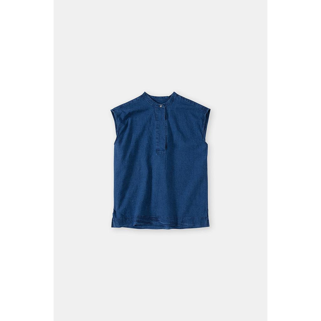 Bluse Leinenmix dark blue