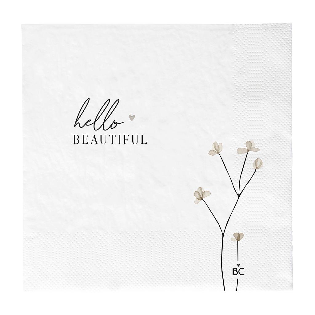 Papierservietten White/Hello Beautiful