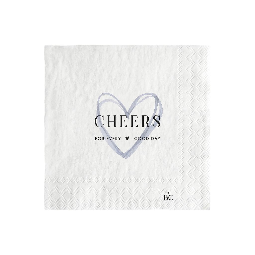 Papierservietten White/Blue Cheers