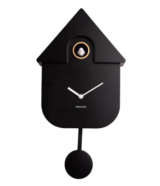 Wanduhr Modern Cuckoo Black