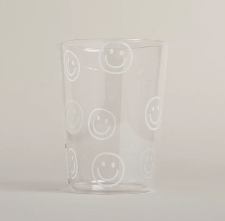 Trinkglas Smileys weiß