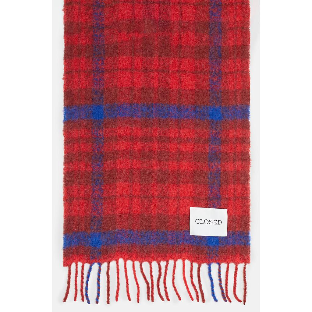 Schal Glencheck aus Alpaka Mix hibiscus red