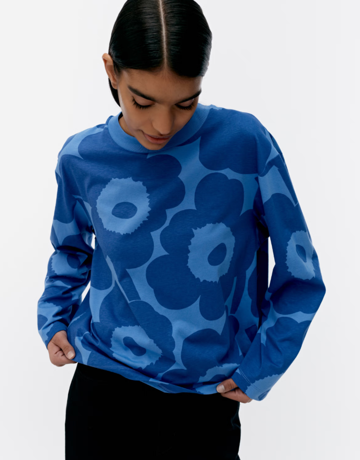 Shirt VALKEA UNIKKO blue/dark blue langarm