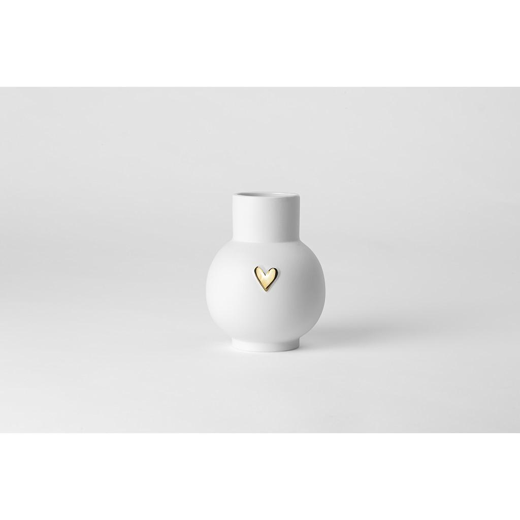 Kugelvase Herz gold
