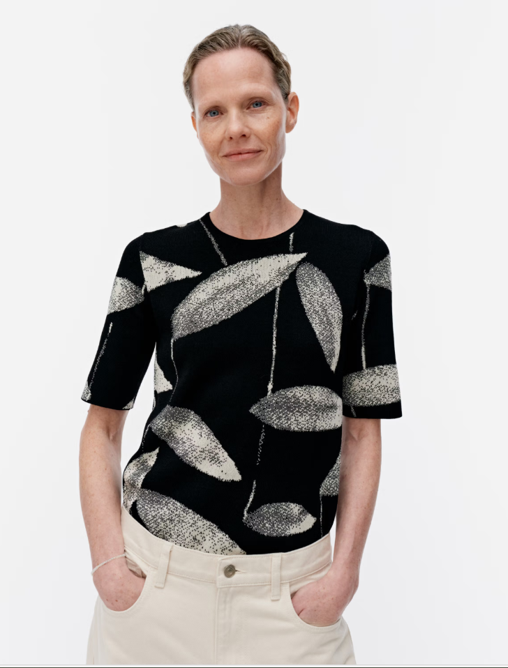 Kurzarmpullover VALITTU PAJU black/ offwhite