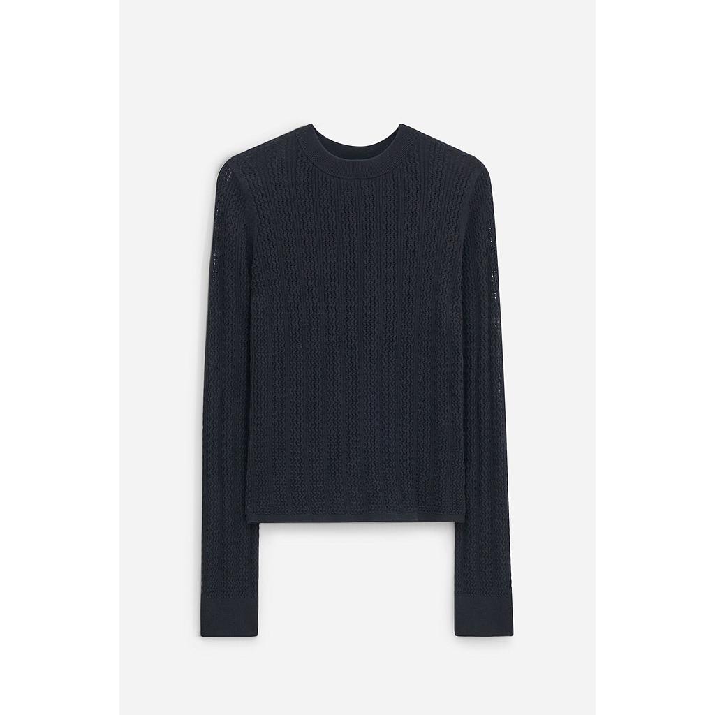Top Lace Baumwollstrick black