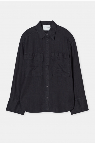 Leinenbluse black
