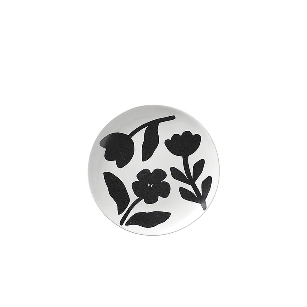 Speiseteller Flora black/off white