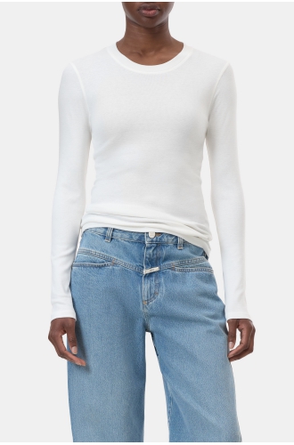 Shirt langarm Baumwollmix ivory
