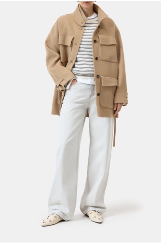Jacke Parka Wolle urban beige