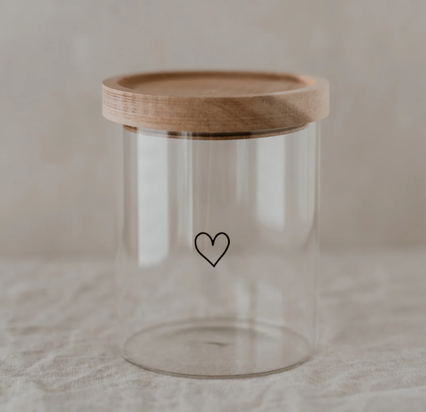 Vorratsglas Herz schwarz 13cm