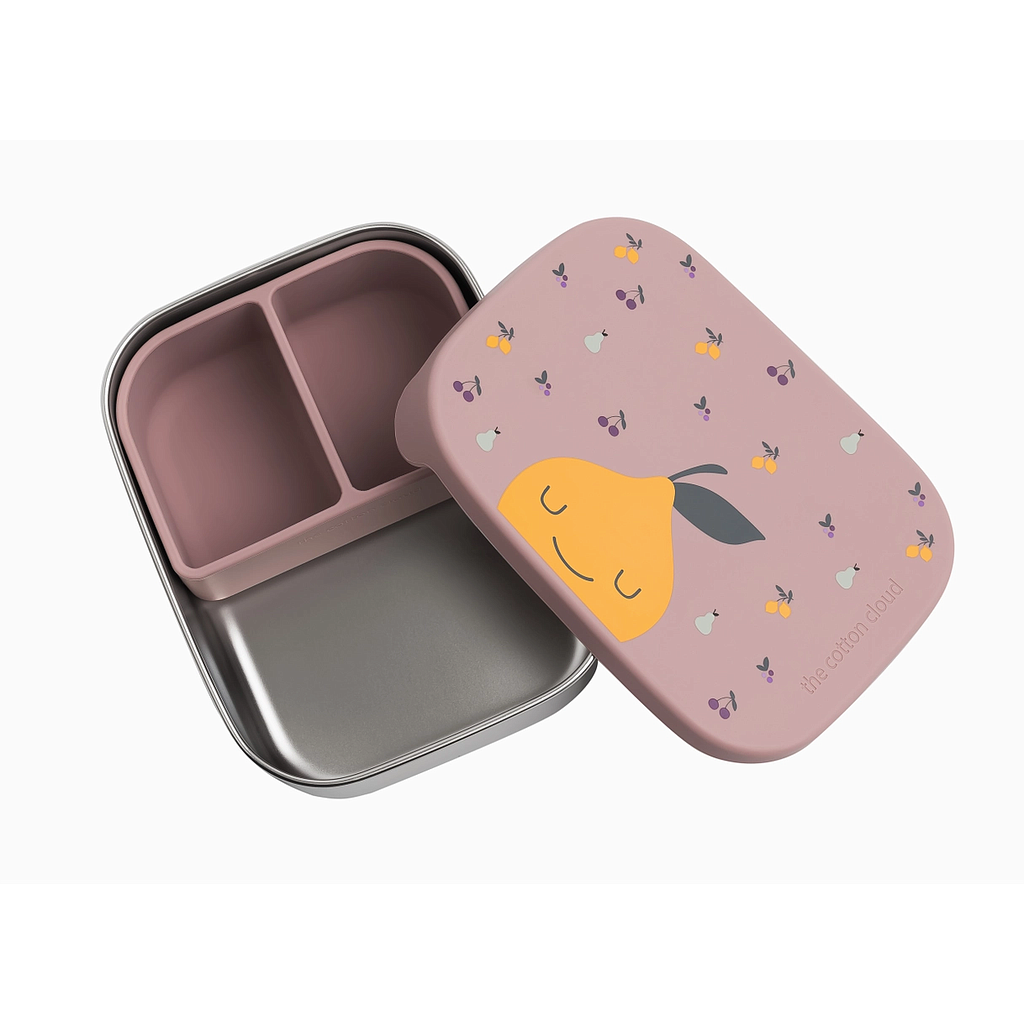 Lunchbox FRUITY Edelstahl mit Fächer