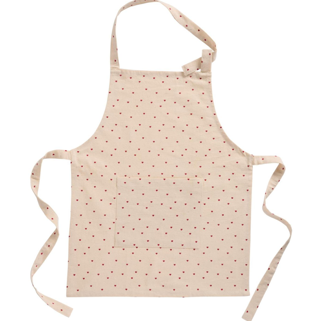 Kinderschürze mit roten Herzen
