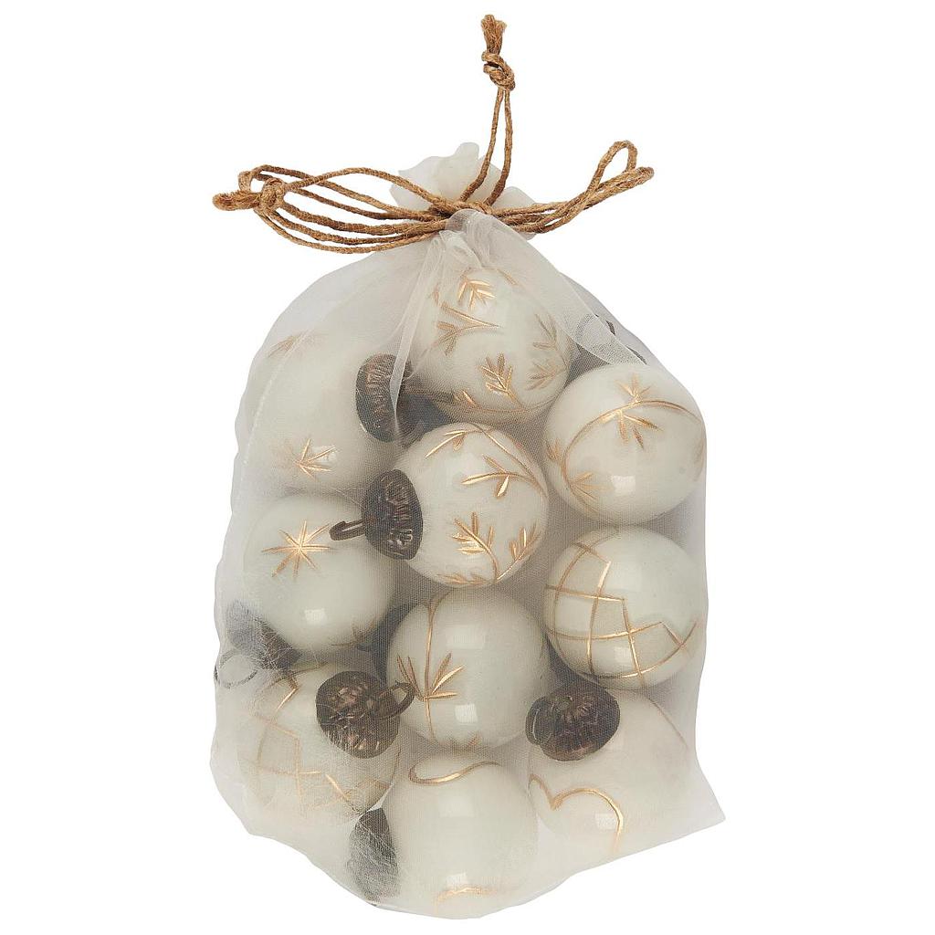 Weihnachtskugeln-Tüte mini weiß/gold