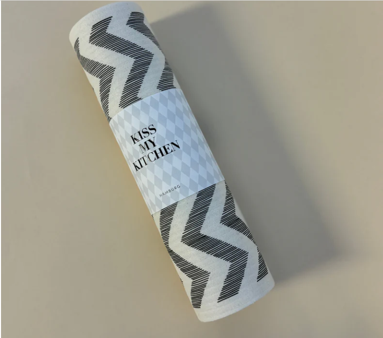 Schwammtuch-Küchenrolle Zickzack white