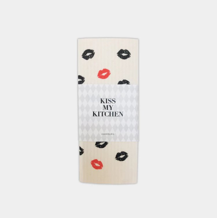 Schwammtuch Kiss red/ black