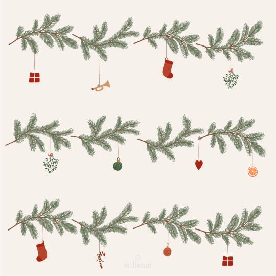 Serviette Weihnachtsgirlanden