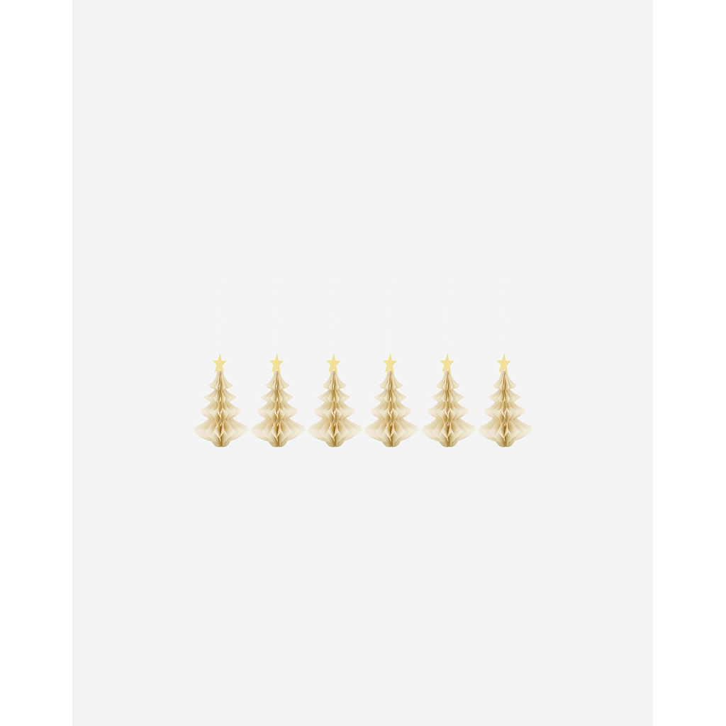 Papieranhänger Baum 6 Stk. ivory