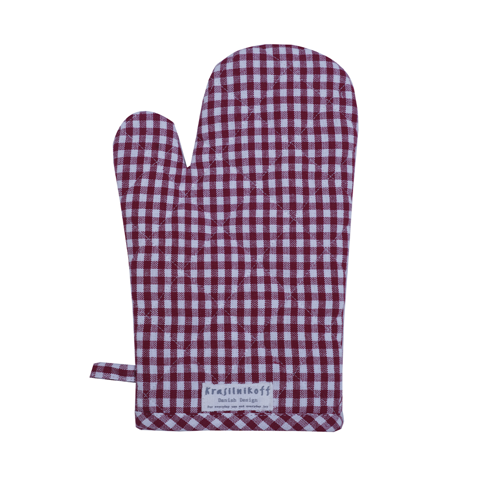 Küchenhandschuh Medium check scarlet red