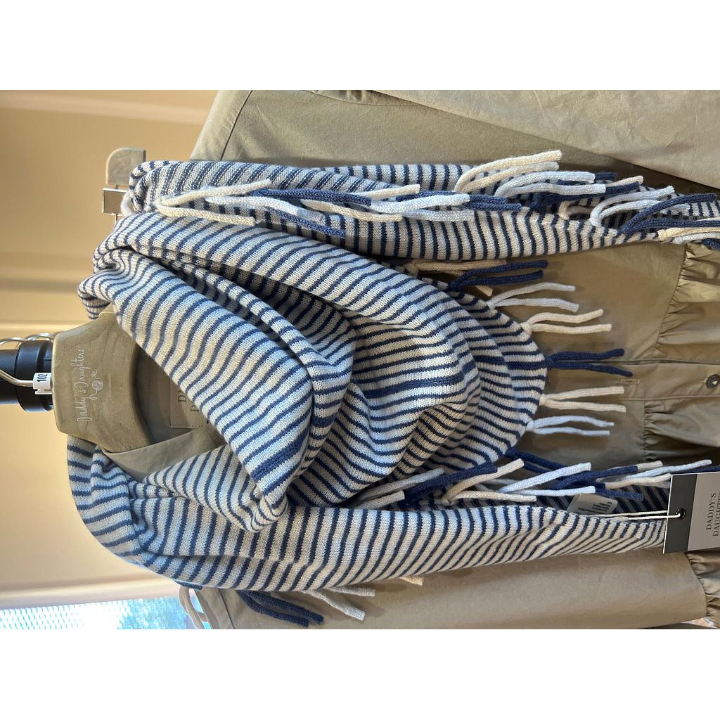 Kaschmirtuch Christy triangle benzo blue/ chalk striped