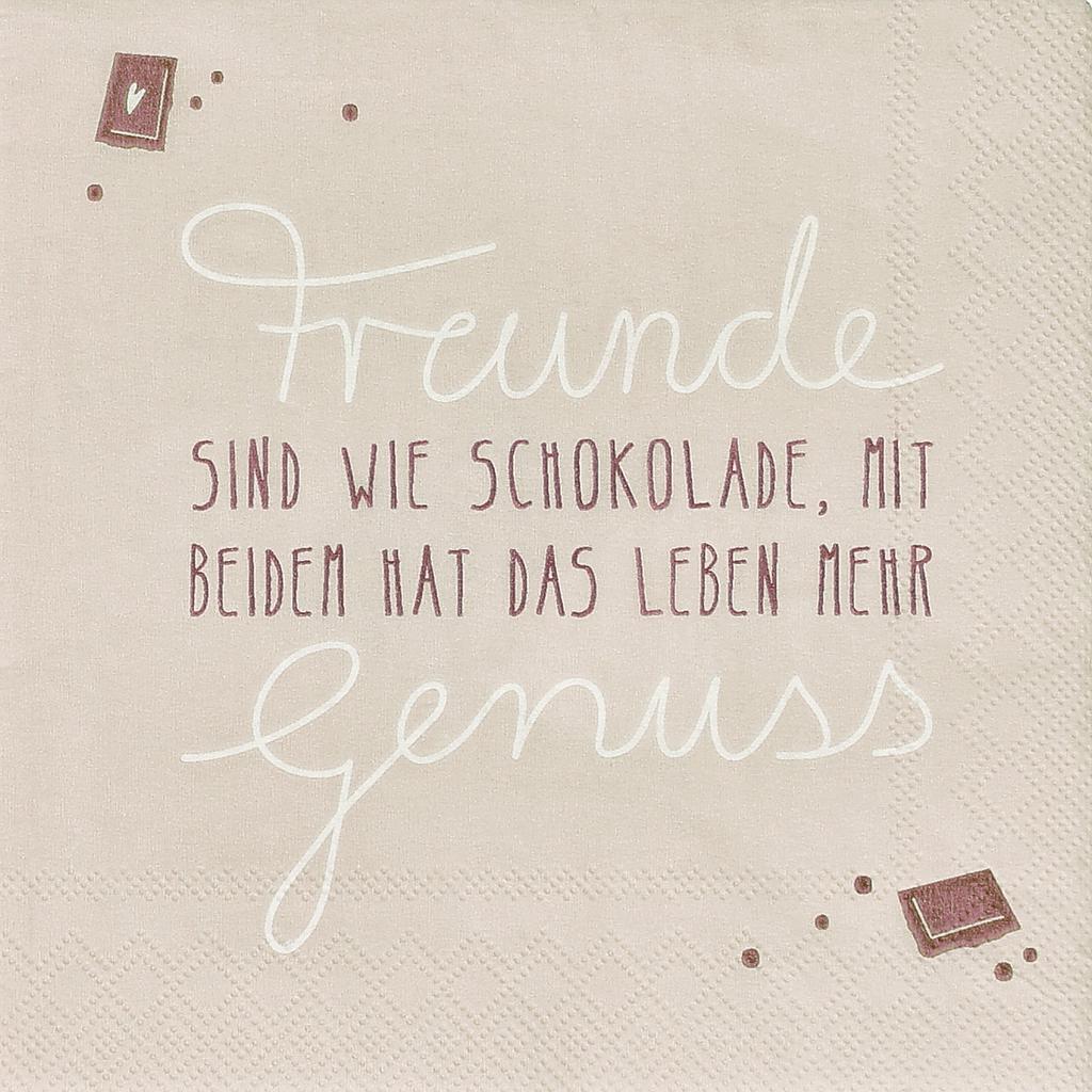 Cocktailserviette Freunde sind wie Schokolade