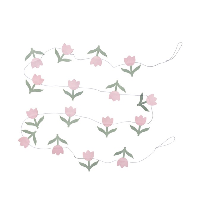 Girlande Tulpen Papier Rose Pink/Sage Green