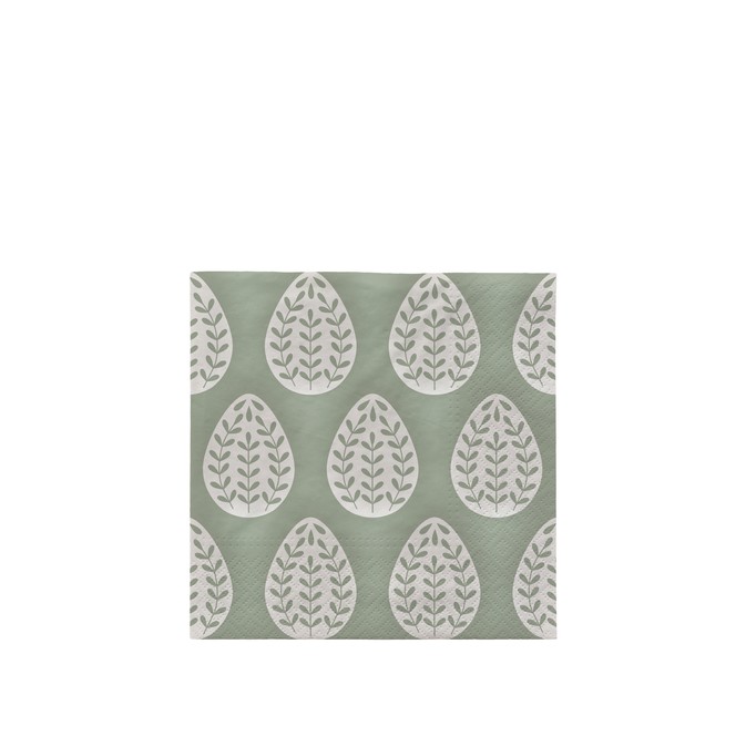 Servietten Egga, Sage Green/White