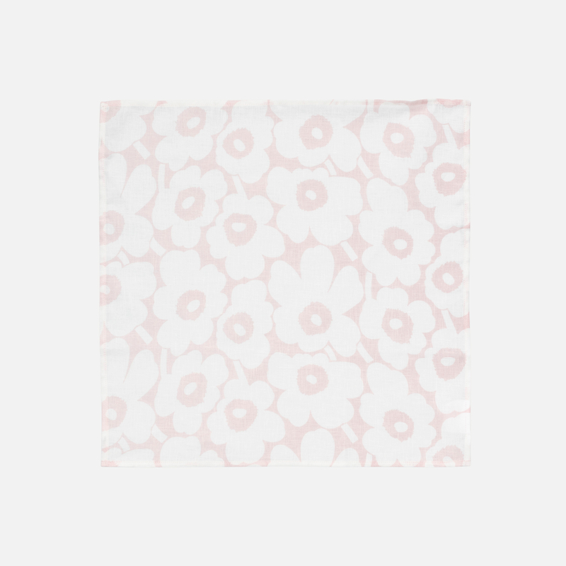 Stoffserviette MINI UNIKKO white/ pink