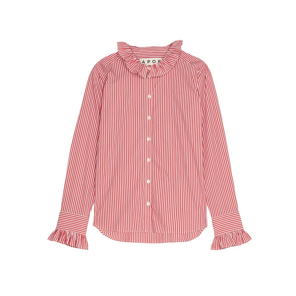 Bluse ANJA red white stripe