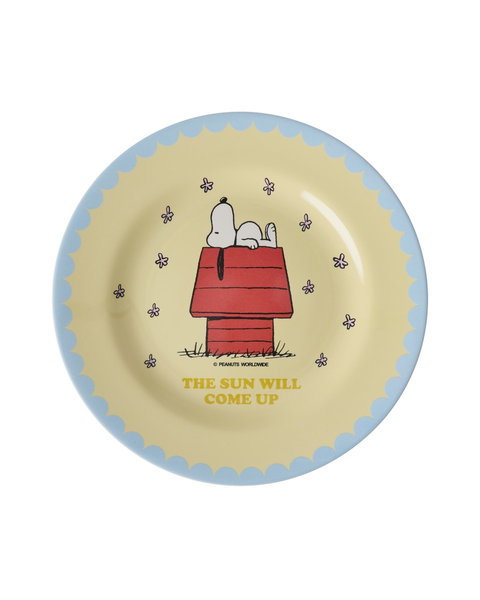 Kinder Melaminteller cream Snoopy Print