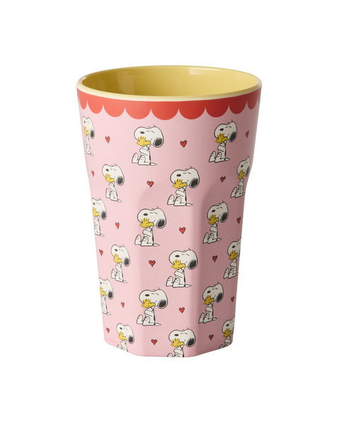 Melaminbecher hoch Snoopy Print pink