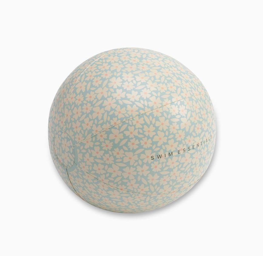 Strandball Blumen grün/beige