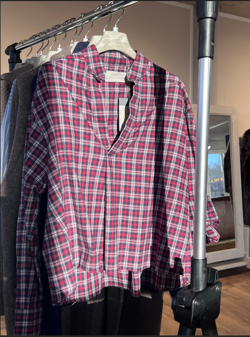 Schlupfbluse Flanell Lismore navy multi check