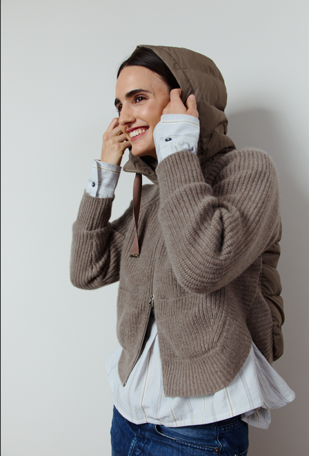 Jacke Cardigan mix Ella eco walnut
