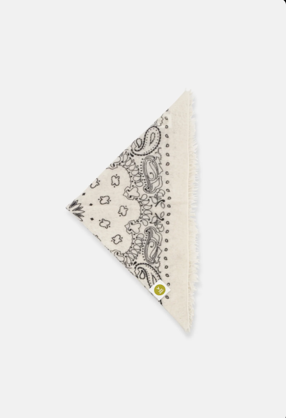 Bandana Calvina Paisley Cashmere mit Fransen beige/ schwarz