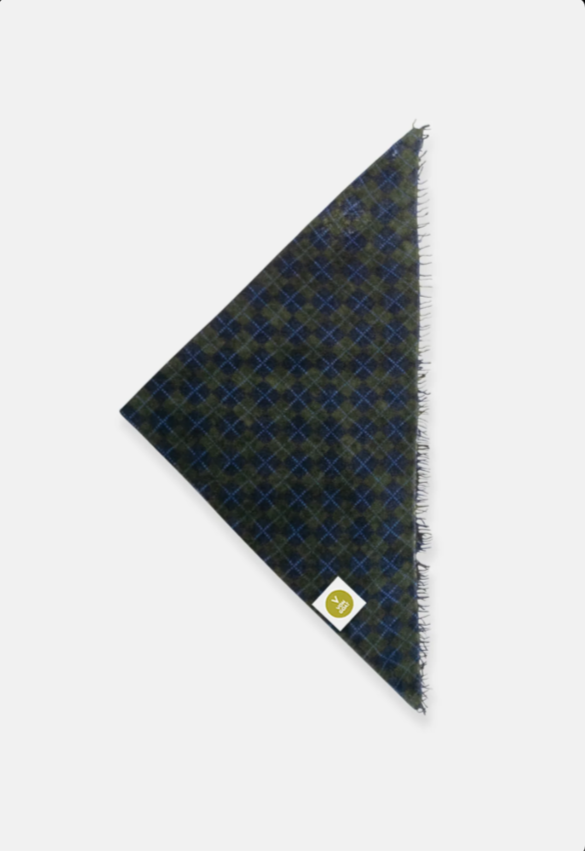 Bandana Karo XL Cashmere dunkelgrün/ dunkelblau