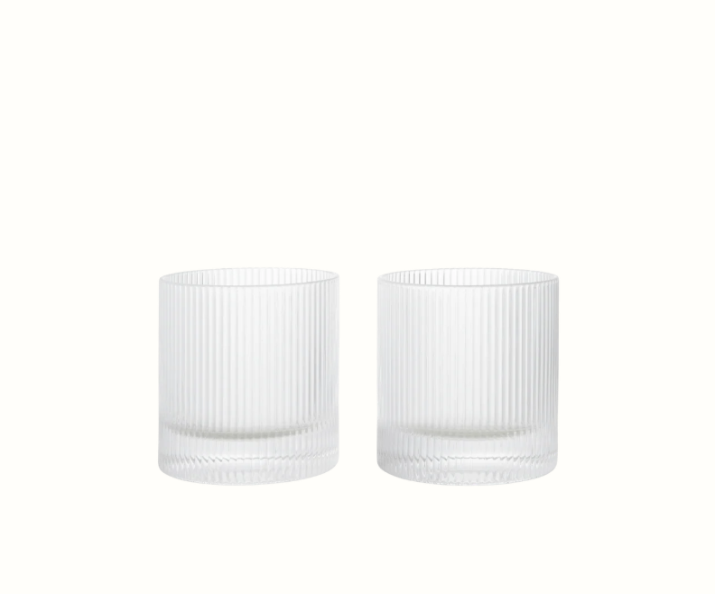 Tumbler Glas RIPPLE 2er Set clear