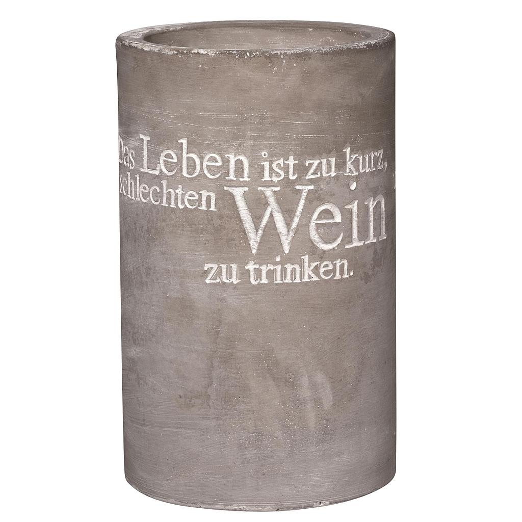 POESIE ET TABLE Vino Beton Flaschenkühler Das Leben ist zu kurz...